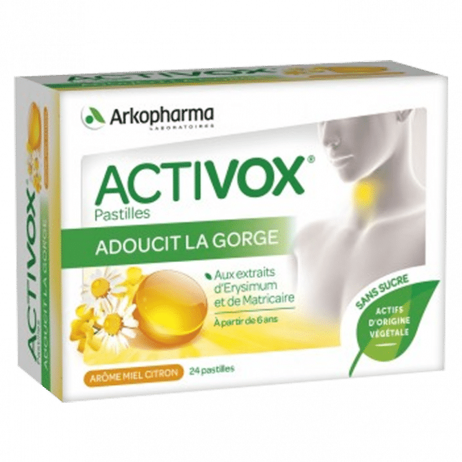 activox - pastilles gout miel-citron pour adoucir la gorge - pharmacie charlet